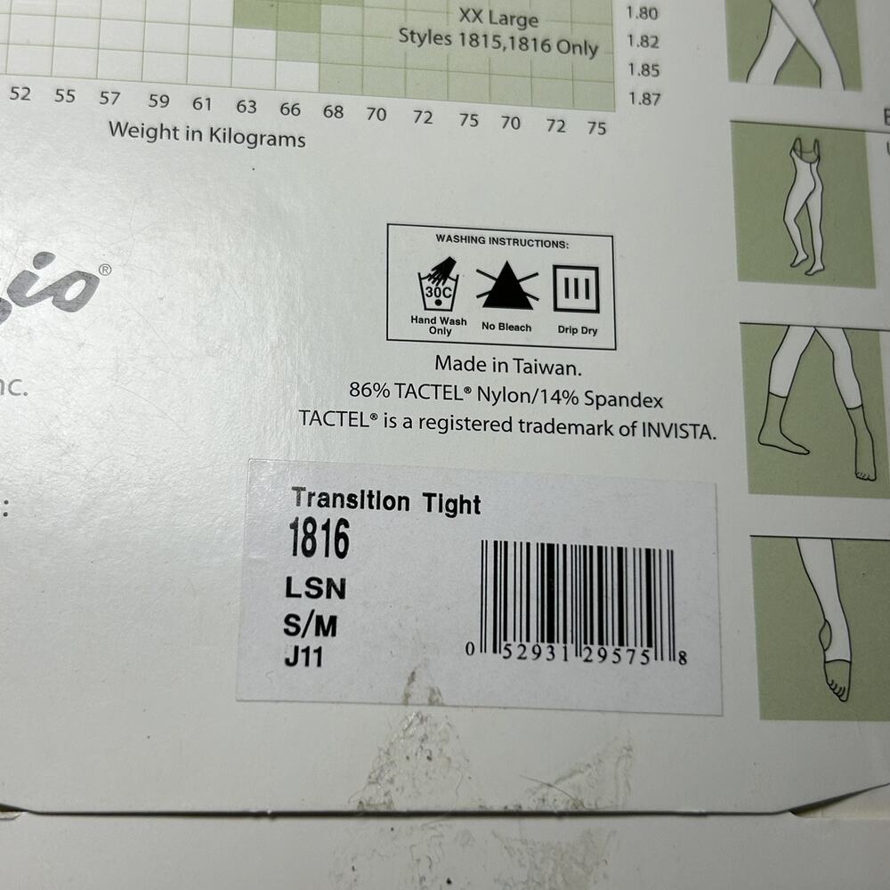 CAPEZIO Ultra Soft TRANSITION Tight #1816 Women’s Size S/M NEW - Picture 4 of 6